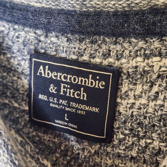 Abercrombie & Fitch L Cable Knit Lngslve GrayWhite ColorBlend Yarn Women Sweater - Picture 2 of 8